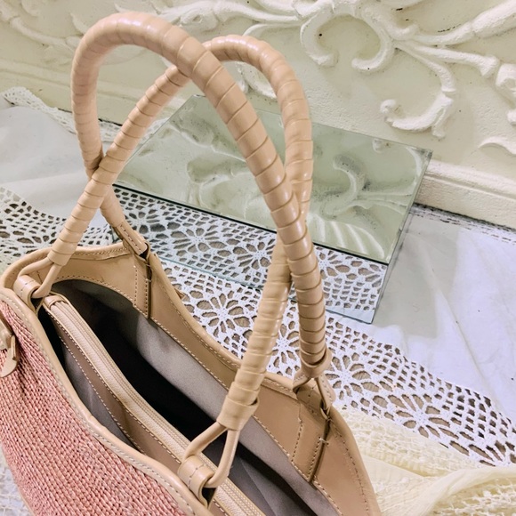 Pink Leather Trim Straw Bag - Picture 10 of 10